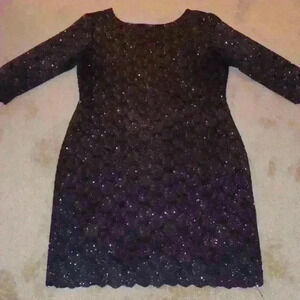 ROZ & ALI‎ SPARKLY EYELET BODYCON DRESS SIZE M (PETITE)